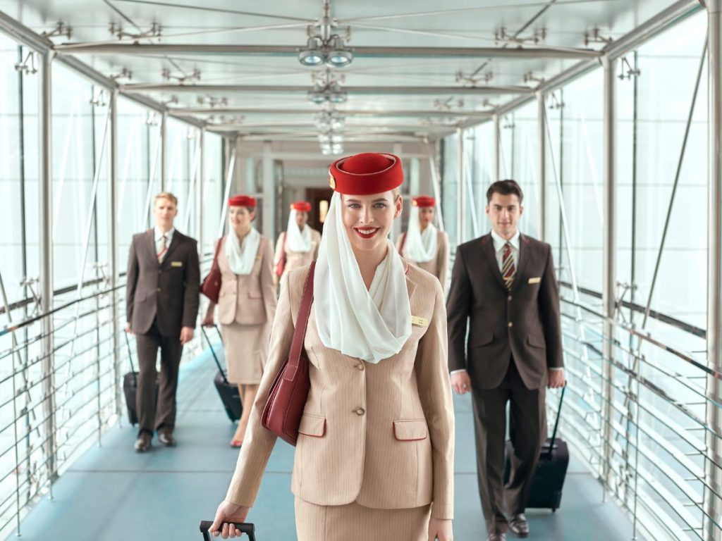 Emirates cabin crew.