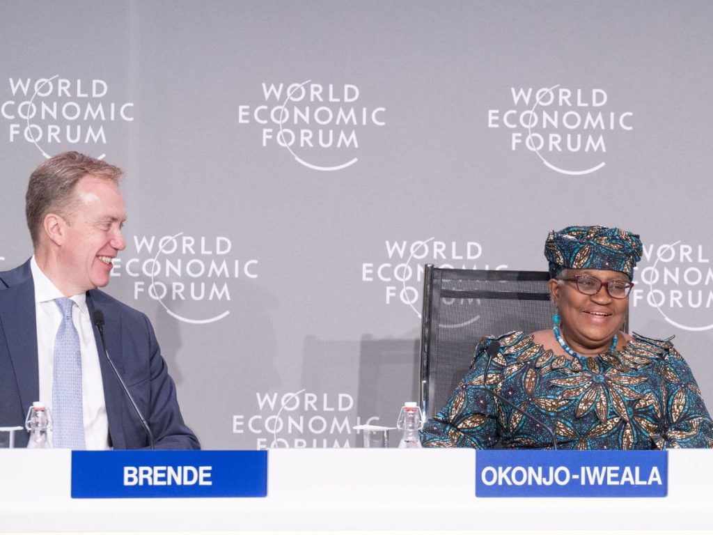 Børge Brende, President of the World Economic Forum, and Ngozi Okonjo-Iweala, Director-General of the World Trade Organisation.