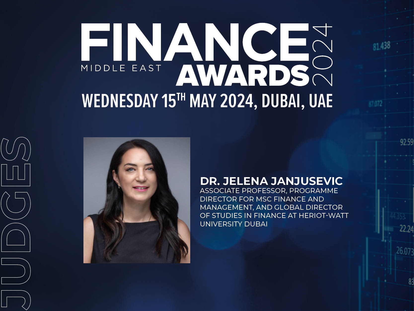 Dr Jelena Janjusevic joins the Finance Middle East Awards 2024 jury panel