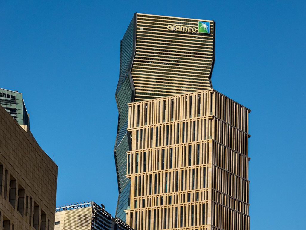 Aramco building in KAFD in Riyadh, Saudi Arabia.