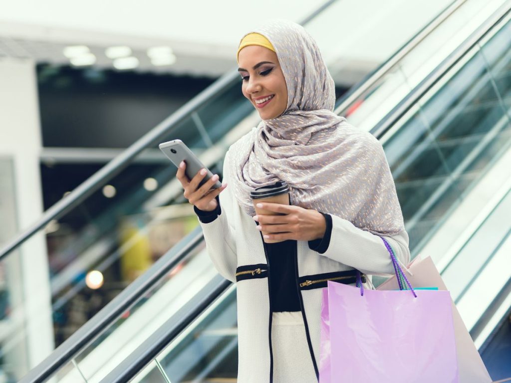 Woman shopping in the Middle East