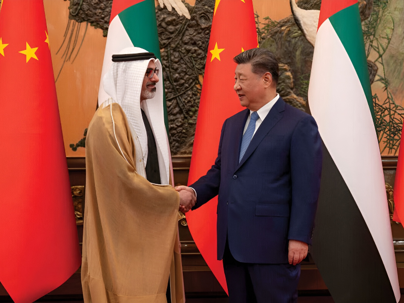 His Highness Sheikh Khaled bin Mohamed bin Zayed Al Nahyan, Crown Prince of Abu Dhabi, during His Highness’s official visit to China.