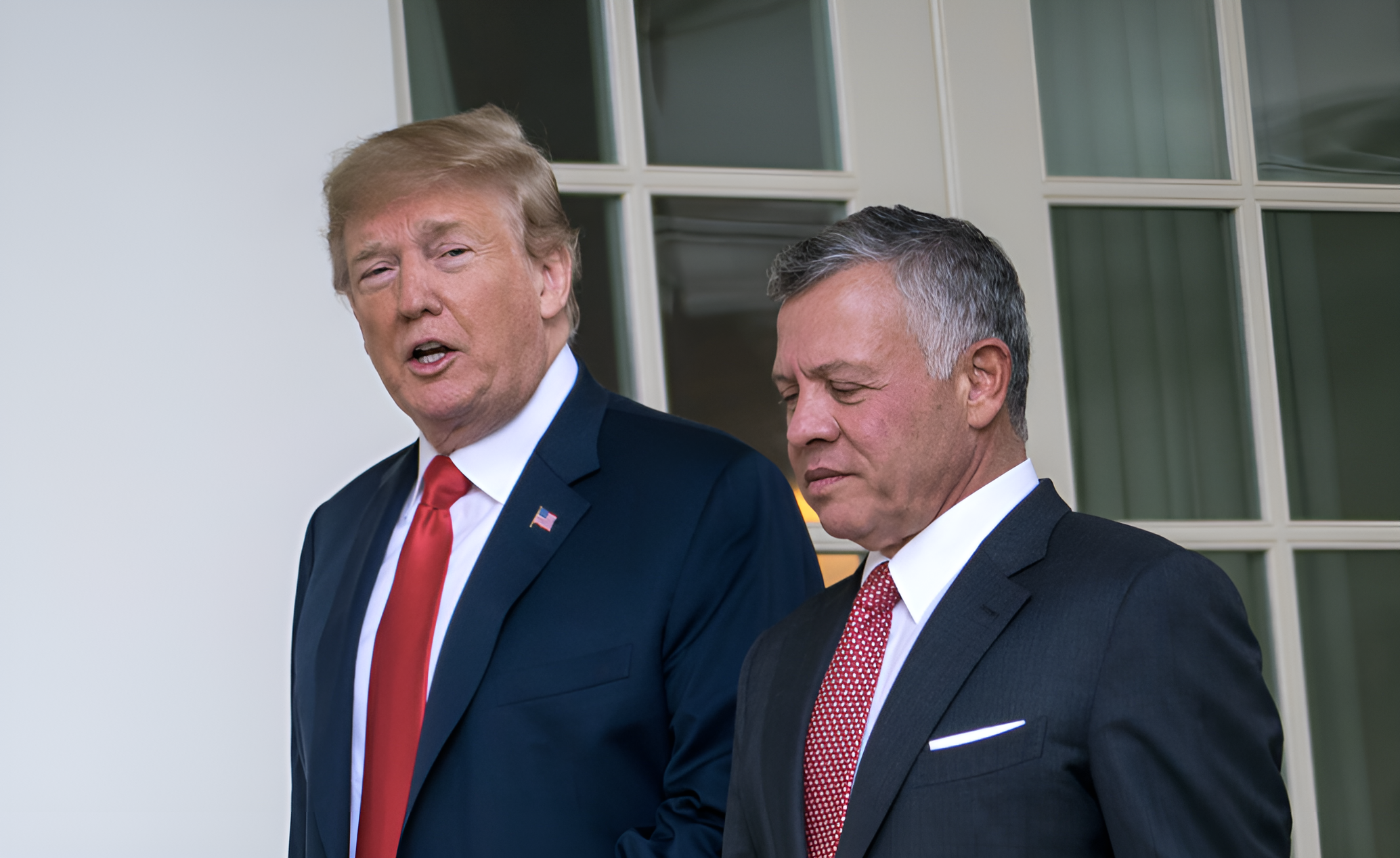 HRH King Abdullah II and President Donald Trump Walk Through the Rose Garden, D.C.